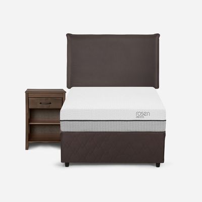 Imagen 2 del producto Diván Cama Pratta 1,5 Plazas + Muebles Maurice Chocolate