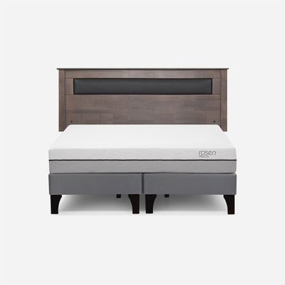 Cama Europea Pratta 2 Plazas BD Pata Madera+Respaldo Ferrara