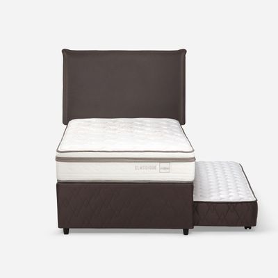 Diván Cama Classique+ 1,5 Plazas +Respaldo Maurice Chocolate