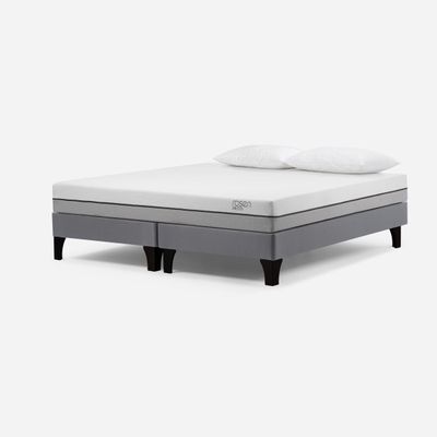 Imagen 2 del producto Cama Europea Pratta 2 Plazas Pata Madera BD +Almohadas Light