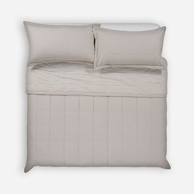 Cubrecama Algodón Stripes Crudo Súper King