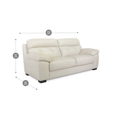 Imagen 2 del producto Sofá Rosen Flaminio 3 Cuerpos Cuero Marfil