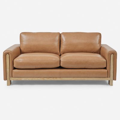 Sofá Rosen Berna 3,5 Cuerpos Cuero Miel