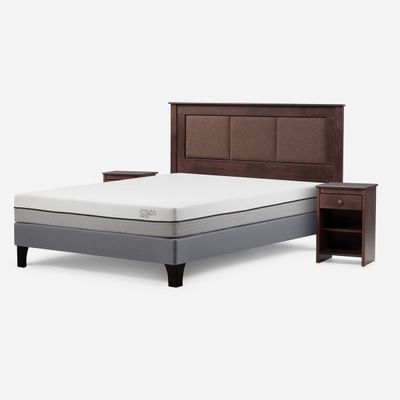 Imagen 2 del producto Cama Europea Pratta 2 Pl Pata Madera BN + Respaldo y Velador