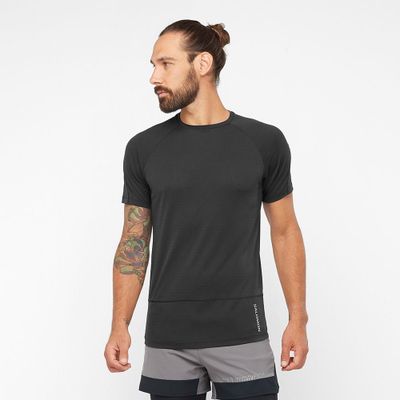 Imagen 2 del producto Polera Hombre Cross Run Ss Tee M Deep Black Salomon