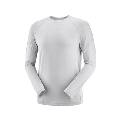 Polera Hombre Cross Run Ls Tee M Gris Claro Salomon