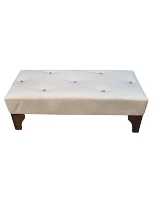 Banqueta Botone Crudo Felpa 105x40x40 Muebles Rimar