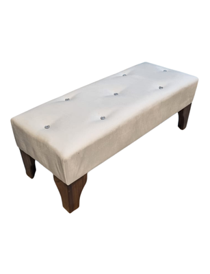 Imagen 2 del producto Banqueta Botone Crudo Felpa 105x40x40 Muebles Rimar