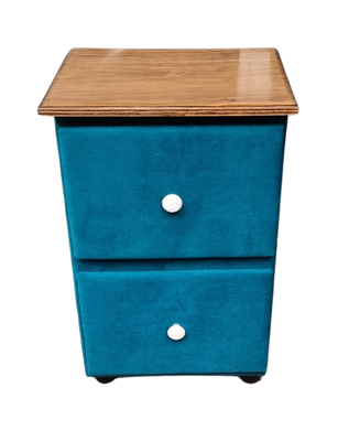 Velador Doble Cajón Lake Felpa Muebles Rimar