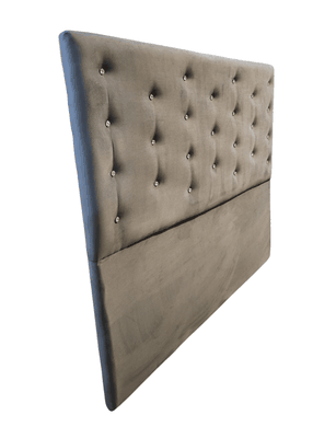 Imagen 2 del producto Respaldo 2 Plazas Gris Oscuro Felpa Diamante Botón a piso Rimar