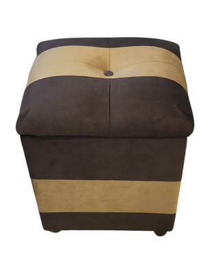 Pouf Baul Bicolor chocolate cafe Felpa 40x33x50 Rimar