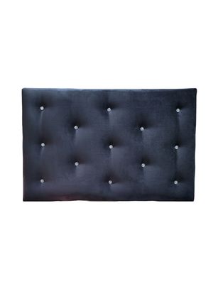 Imagen 2 del producto RESPALDO 1 PLAZA FELPA NEGRO BOTON DIAMANTE 