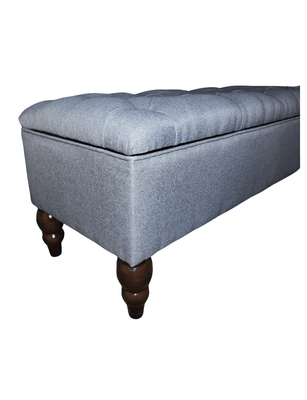 Imagen 2 del producto Banqueta Baul Capitoné Reina Gris Lino 120x40x42x20 Rimar