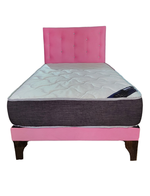 CAMA EUROPEA RIMAR 1.5P ROSADO DIAMANTE FELPA