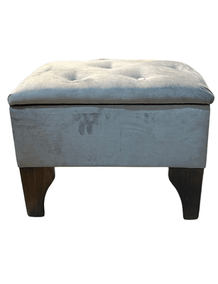 Banqueta Baúl Gris Felpa 60x40x45x20 Muebles Rimar