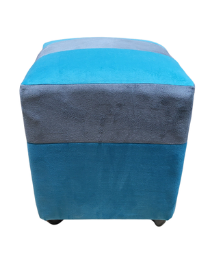 Imagen 2 del producto Pouf Turquesa Gris Felpa 35x35x42 Muebles Rimar