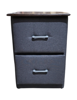 Velador Doble Cajon Gris Lino