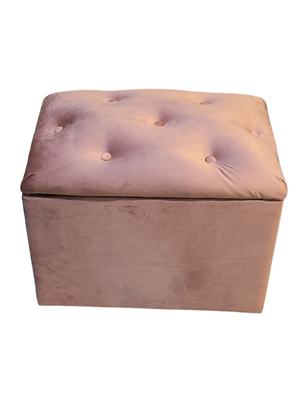 Banqueta Baul Palo Rosa Felpa 60x35x50 Rimar