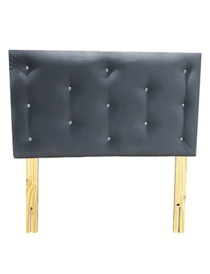 Respaldo 1.5 P Boton Diamante Gris Felpa Muebles Rimar