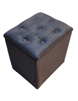 Imagen 2 del producto Pouf Baul Negro Lino Botone 40x33x50 Rimar