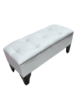 Imagen 2 del producto Banqueta Baúl Botone crudo Eco Cuero 105x40x45x20 Rimar