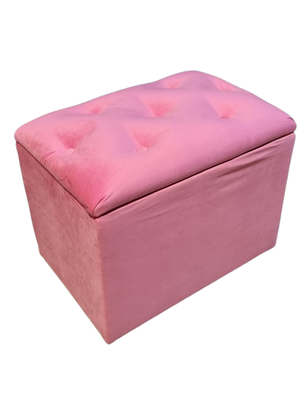Imagen 2 del producto Baúl Botone Rosado Felpa 60x35x50 Muebles Rimar