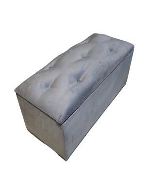 Imagen 2 del producto Baúl Botone XL Gris Felpa 95X40X50X40 Rimar