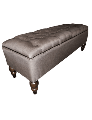 Imagen 2 del producto Banqueta Baul Capitoné Reina Cafe Lino 120x40x42x20 Rimar