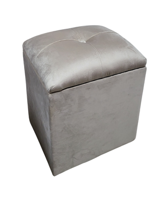 Imagen 2 del producto Pouf Baul Beige Felpa 40x33x50 Rimar