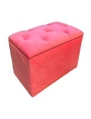 Imagen 2 del producto Banqueta Baul Capitoné Rosado Felpa Diamante 