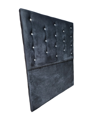 Imagen 2 del producto Respaldo 1 1/2 Negro Felpa Botón Diamante a piso Muebles Rimar