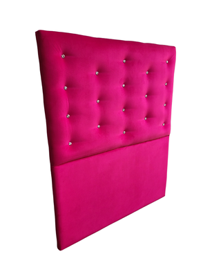 Imagen 2 del producto Respaldo 1 Plaza Botón Fucsia Diamante a piso