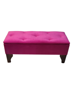 Banqueta Baúl Fucsia Felpa Muebles Rimar