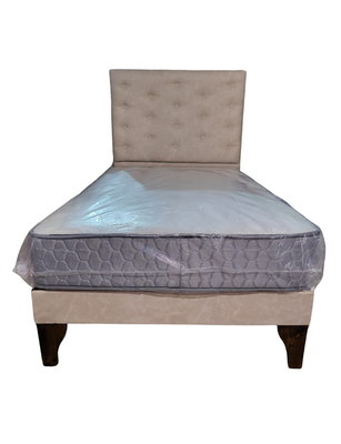 Imagen 1 del producto Cama Europea 1.5 P + Respaldo Beige a Piso