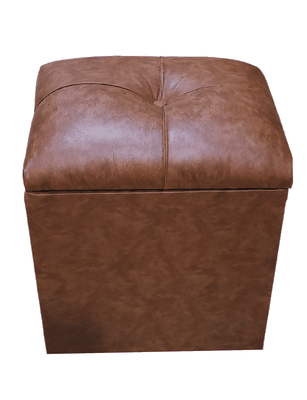 Pouf Baul Cafe Bicolor Eco Cuero 40x33x50 Rimar