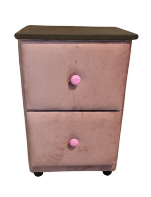 Velador Doble Cajón Palo Rosa Felpa