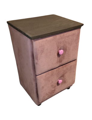 Imagen 2 del producto Velador Doble Cajón Palo Rosa Felpa