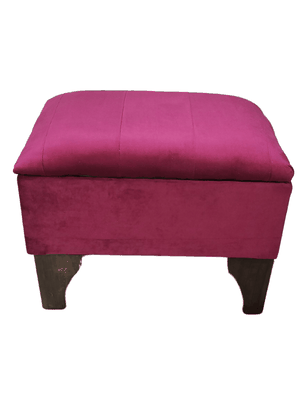 Banqueta Baul Burdeo Felpa 60x40x45x20 Rimar