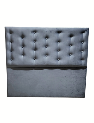 Respaldo Botoné Con Base 2P Gris Medio Felpa