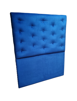 Imagen 2 del producto Respaldo 1 Plaza Azul Rey Felpa Botón a piso