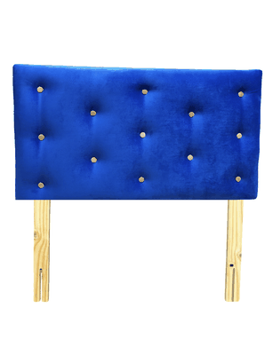 RESPALDO 1.5 PLAZAS AZUL BOTON BEIGE FELPA