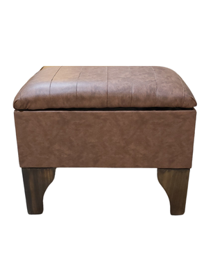 Banqueta Baúl Cafe Bicolor Eco Cuero 60x40x45x20 Muebles Rimar