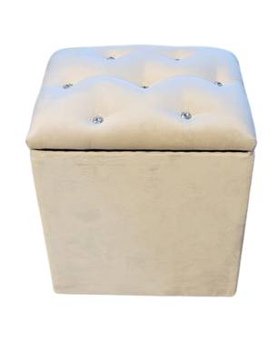 Pouf Baul Crudo Felpa Diamante 40x33x50 Rimar