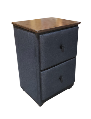 Imagen 2 del producto Velador Doble Cajón Negro Lino Rimar