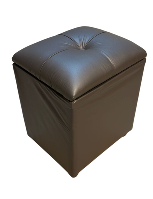 Imagen 2 del producto Pouf Baúl Gris Eco Cuero Muebles Rimar