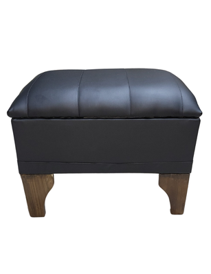 Banqueta Baúl Negro Eco Cuero 60x40x45x20  Muebles Rimar
