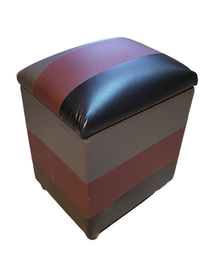 Imagen 2 del producto Pouf Baul Bicolor Eco Cuero 40x33x50 Rimar