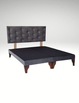 Imagen 2 del producto Base Div 2P + Respaldo Botoné Gris Osc Felpa