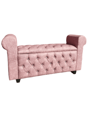 Imagen 2 del producto BANQUETA BAUL CAPITONE PALO ROSA ECO CUERO RIMAR