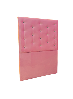 Imagen 2 del producto Respaldo 1,5 plaza Rosado Felpa Diamante a piso Rimar